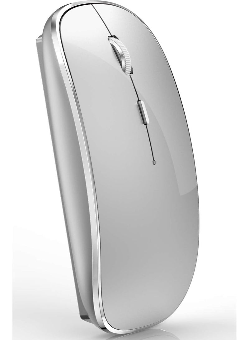 الماوس اللاسلكي لـ MacBook Pro، MacBook Air، الكمبيوتر المحمول، سطح المكتب، Chromebook، Win7/8/10/11، الكمبيوتر الشخصي - الفضة - Image 1